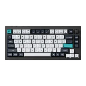 Teclado Mecanico Keychron Q1 Max Knob Version, RGB, Wireless, Switch Marrom, Preto e Branco, Q1M-M3