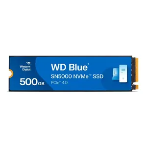 SSD WD Blue SN5000, 500GB, M.2 2280, PCIe NVMe, Leitura 5000MB/s, Gravacao 4000MB/s, WDS500G4B0E
