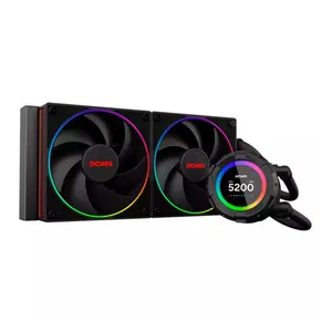 Water Cooler PcYes Vision Black Vulcan, ARGB, 240mm, Preto, VS240BV