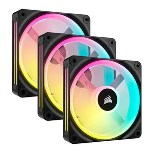 Kit Ventoinhas Corsair Icue Link QX120 PWM, RGB, 3x120mm, Preto, CO-9051002-WW