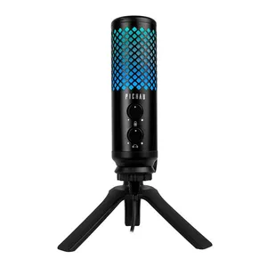 Microfone Pichau Izar, RGB, USB, Preto, PG-IZR-RGB01