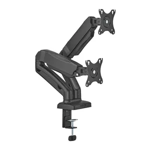 Suporte Articulado Para 2 Monitores Brateck LDT13 C024E, 17 Pol. a 32 Pol., Preto, LDT13-C024E