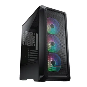 Gabinete Gamer Cougar Archon 2 Mesh RGB, Lateral de Vidro, Com 3 Fans, Preto, 385CC50.0001
