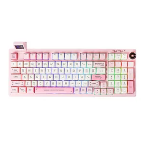 Teclado Mecanico Epomaker RT100, ARGB, Switch Flamingo, Pink, RT100-PK-FLG
