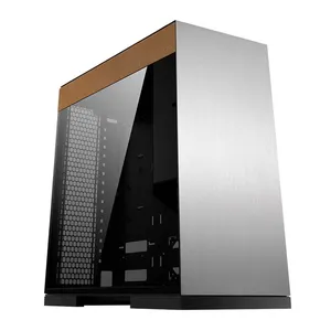 Gabinete Gamer Geometric Future Model 8 Cowboy, Mid-Tower, Lateral de Vidro, Prata e Couro Genuino, GEO-M8-COW