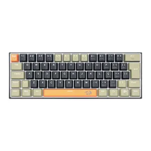 Teclado Mecanico Redragon Lakshmi Sunset, Led Branco, ABNT2, Switch Marrom, K606-OG-BK-GY