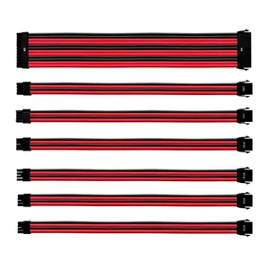Kit Cabo Sleeved Cooler Master Preto/Vermelho, CMA-NEST16RDBK1-GL