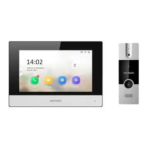 Kit Video Porteiro Hikvision, Preto e Prata, DS-KIS302-P