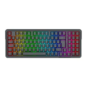 Teclado Mecanico Gamer Redragon Gloria, RGB, ABNT2, Switch Marrom, Preto, K664-RGB-PT-BROWN