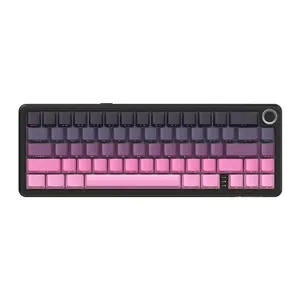 Teclado Mecanico Attack Shark X66, RGB, Switch Strawberry, Tri-Mode, Rosa, X66-PINK