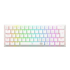 Teclado Mecanico Gamer Redragon Anivia, RGB, ABNT, Switch Marrom, Branco, K614W-RGB-PT-BROWN