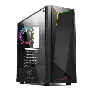 Gabinete Gamer T-Dagger G28B RGB Lateral Acrílico Preto, TGC-G28B