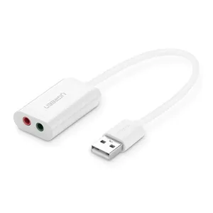 Adaptador De Audio Externo USB 2.0 Ugreen, Branco. UG-30143