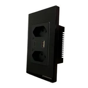 Tomada Inteligente Dupla USB-C Nova Digital, Wi-Fi, Preto, S2C-USB-C-BK