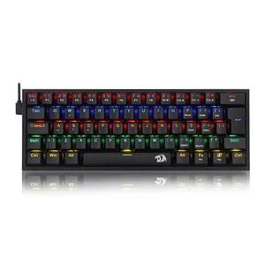 Teclado Mecanico Gamer Redragon FIZZ, RAINBOW, ABNT2, Switch Marron, Preto, K617-R-B-PT-BROWN