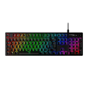 Teclado Mecanico Gamer HyperX Alloy Origins, RGB, ABNT2, Switch Red, Preto, 4P4F6A2AC4