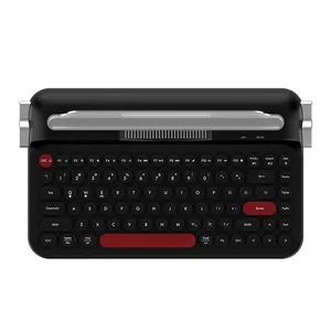 Teclado Ajazz AF84 Typewriter Office, Wireless, Preto e Vermelho, AF84-BLACK-RED