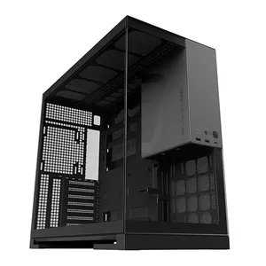 Gabinete Gamer Geometric Future Model 5, Mid-Tower, Lateral de Vidro, Preto, Preto e Cinza, GEO-M5-BG