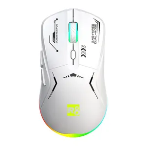 Mouse Gamer R8 G305, RGB, 4800DPI, 6 Botoes, Wireless, Branco, R8-G305-WH