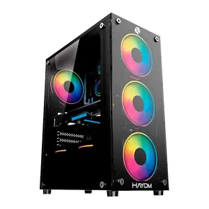 Gabinete Gamer Hayom GB1749, RGB, Lateral de Vidro, Com 4 Fans, Preto, GB1749