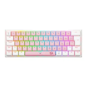 Teclado Mecanico Gamer Redragon Anivia, RGB, ABNT, Switch Azul, Rosa e Branco, K614PW-RGB-PT-BLUE