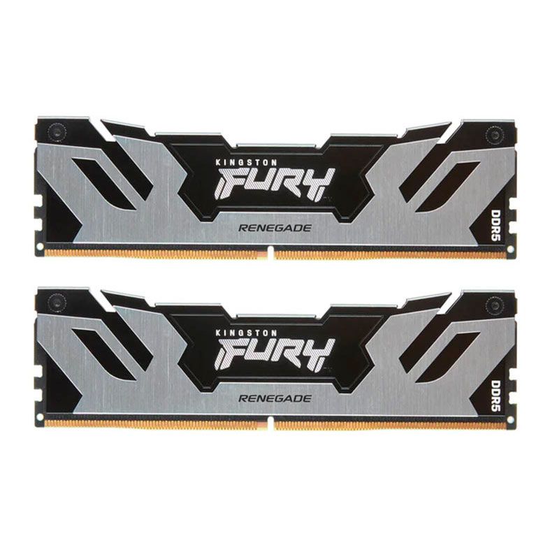 Memoria Kingston Fury Renegade, 64GB (2x32GB), DDR5, 6400MHz, C32, Preto e Prata, KF564C32RSK2-64
