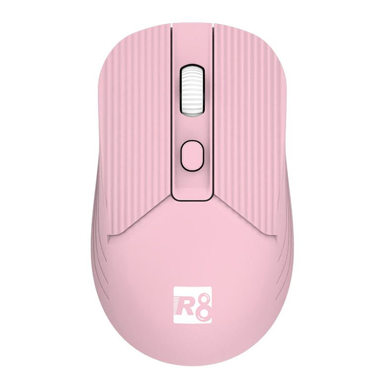 Mouse R8 1719, 1600DPI, 4 Botoes, Wireless, Rosa, R8-1719WL-PK