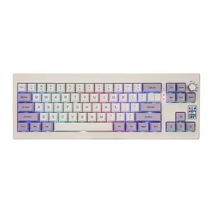 Teclado Mecanico Epomaker Shadow X, ARGB, Switch Wisteria, White Purple, SHADOWX-WP-WS