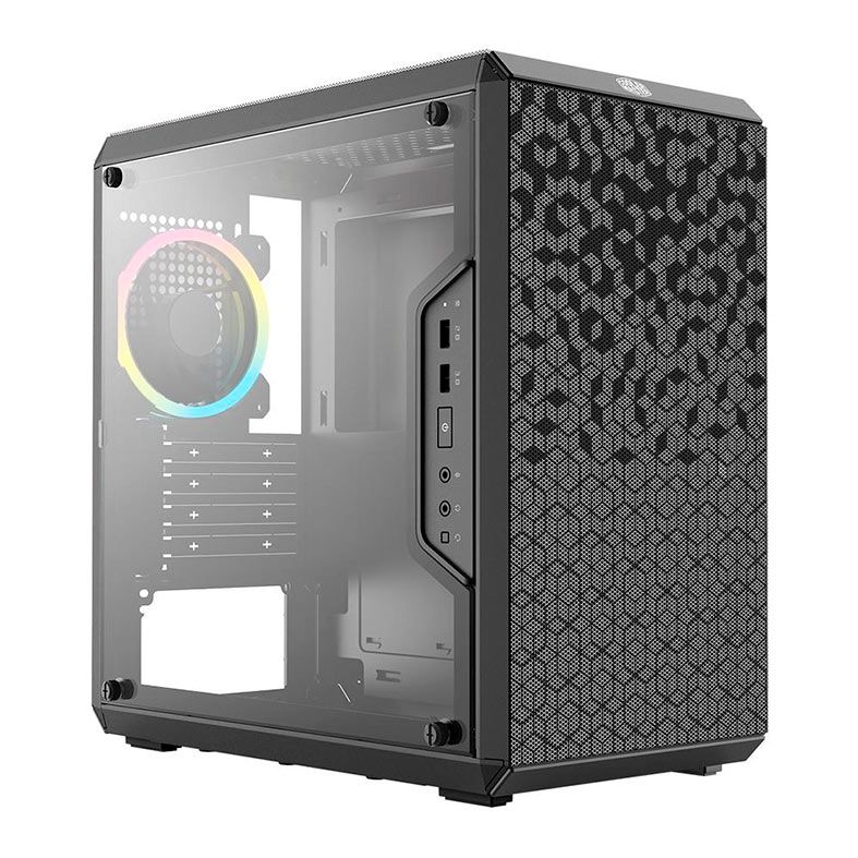 Gabinete Gamer Cooler Master Masterbox Q300L Rainbow, 1 Fan, Preto, MCB-Q300L-KANN-S01