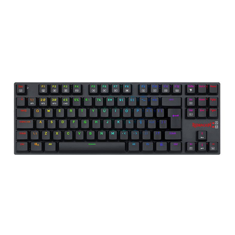 Teclado Mecanico Redragon APS Pro, RGB, Tri-Mode, Switch Marrom, Preto, K607P-KBS-PT-BROWN
