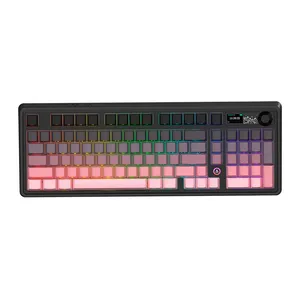 PRE VENDA - Teclado Mecanico Ajazz AK980, RGB, Switch Maillard, Bluetooth, Preto e Rosa, AK980V2-GP