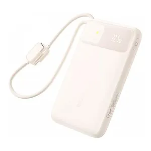 Carregador Portatil Baseus EnerFill FC11, 10000mAh, 22.5W, Com Display Digital, Beige, E0027R05