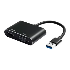 Adaptador MD9, USB 3.0 Para HDMI/VGA Femea, Preto, 9648