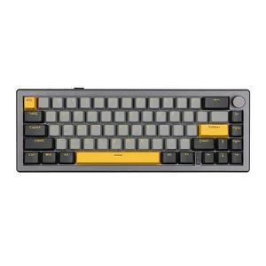 Teclado Mecanico Epomaker EK68, Switch Budgerigar, Black Gold, EK68-BG-BD