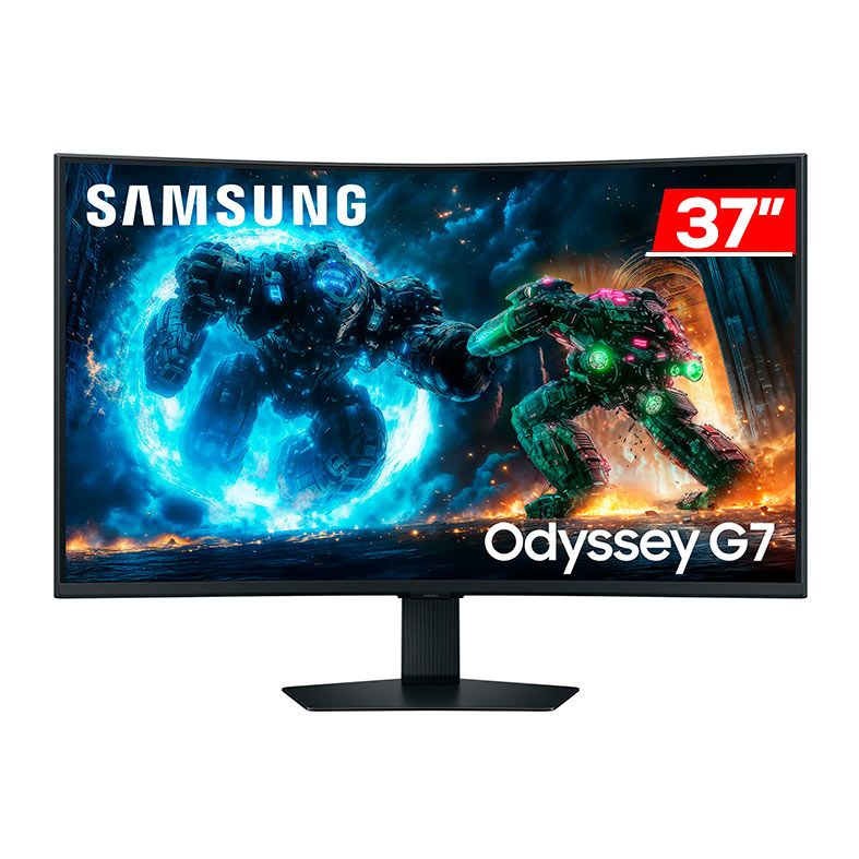 Monitor Gamer Samsung Odyssey G7, 37 Pol, VA, 4K, Curvo, 1ms, 165Hz, FreeSync Premium Pro, HDMI/DP, LS37FG750ELXZD