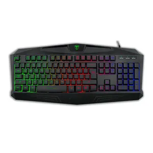 Teclado Gamer T-Dagger Tanker, Rainbow, ABNT2, Preto, T-TGK106-PT
