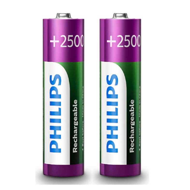 Pilhas Recarregavel Philips AA 1,2v 2500mAh 2 Unidades, R6B2RTU25/97