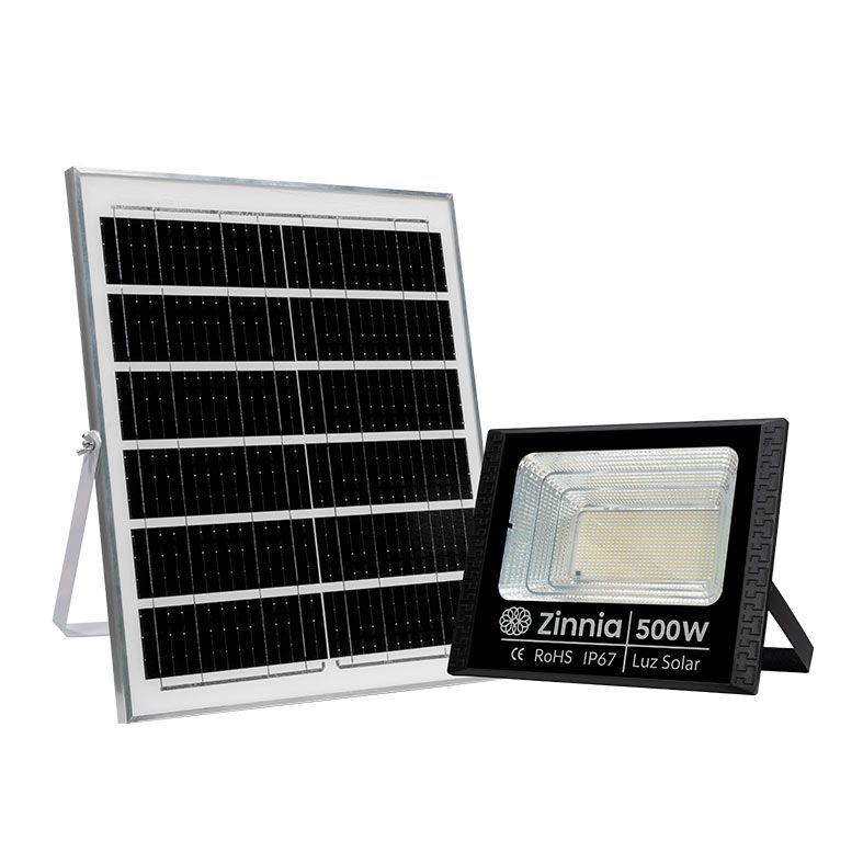 Refletor Solar Zinnia ZRS500, Led, 500W, Bateria 16000Mah, Com Controle Remoto, IP67