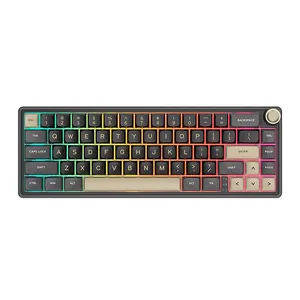 Teclado Mecanico Gamer Royal Kludge R65, RGB, Switch Chartreuse, Preto e Dourado, RKR65-PT-XH