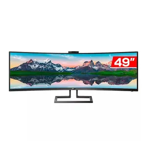 Monitor Philips 49'' SuperWide W-LED Curvo LCD VA HDMI/DisplayPort/USB-C + WebCam, 499P9H/00