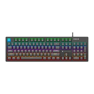 Teclado Mecanico Gamer Thunderobot KG3104C, RGB, Switch Blue, Preto, JM03NXE06