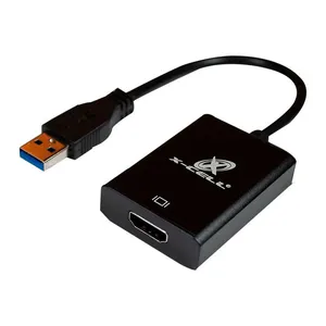 Adaptador X-Cell, USB Macho Para HDMI Femea, 20cm, Preto, XC-ADP-36