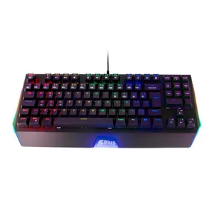 Teclado Mecanico A+ Plus Tech Mizu, Rainbow, ABNT2, Switch Outemo Azul, Preto, AP-KB-3989