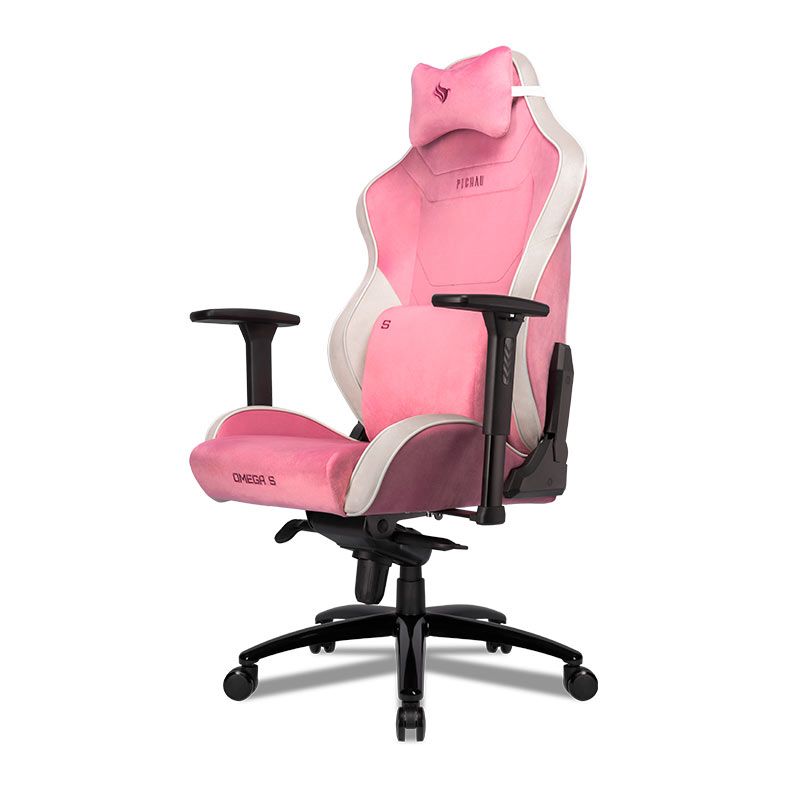Cadeira Gamer Pichau Omega S, Espuma Moldada, Braco 3D, Rosa e Creme, PCH-OMGS-PWT