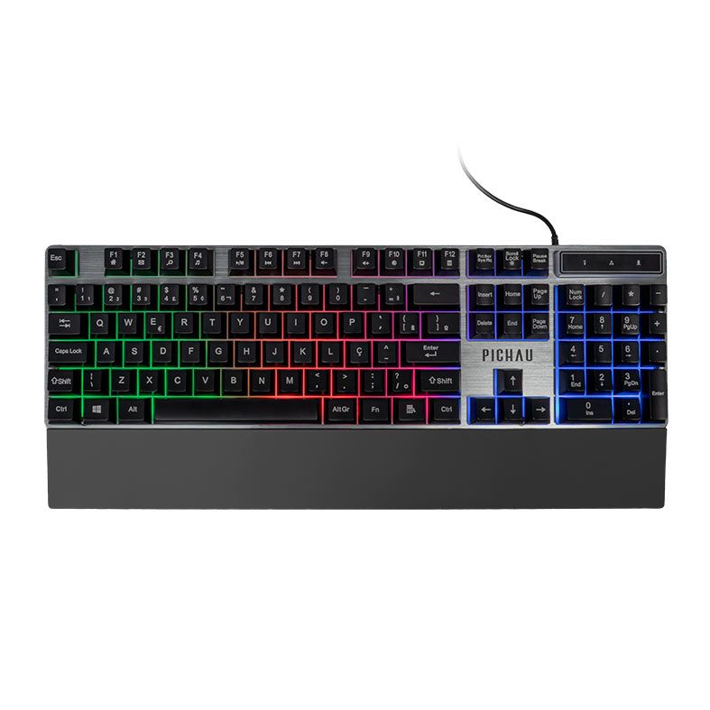 Teclado Gamer Pichau Venus E1 Rainbow ABNT2 Preto