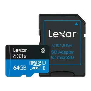 Cartao de Memoria Lexar 633x Blue Series, 64GB, MicroSDXC UHS-I + Adaptador, LSDMI64GBBNL633A