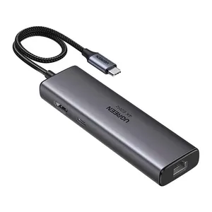 Adaptador Ugreen Hub USB-C RJ45 GIGA/HDMI/3P USB-A 3.0/USB-C 100W, CM512