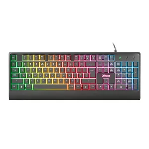 Teclado Gamer Trust Ziva Led Multicolorida Preto, T23697