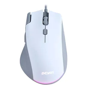 Mouse Gamer Pcyes Zyron, RGB, 7 Botoes, 12800DPI, Branco, PMGZRGBW