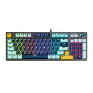 Teclado Mecanico Fantech Atom96 Mizu Edition, Rainbow, Switch Azul, Navy Blue, MK890V2-NAB-BL